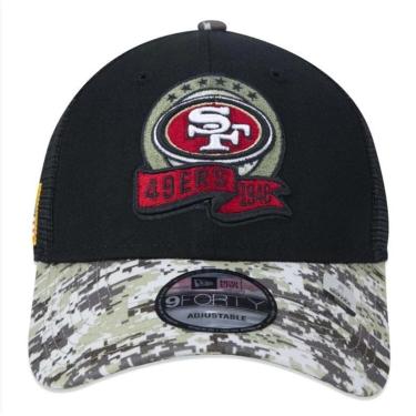 Imagem de BONÉ NEW ERA 940 SAN FRANCISCO 49 ERS SALUTE TO SERVICE TRUCKER NFP23BON232 PRETO CAMUFLADO-Masculino