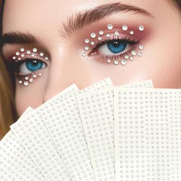 Imagem de 2100 peças de pedras de rosto, adesivos de unhas, pequenos adesivos de cabelo, joias de rosto, joias para os olhos, strass 1,5/2/3 mm, faça você mesmo, acessórios para olhos maquiagem corpo