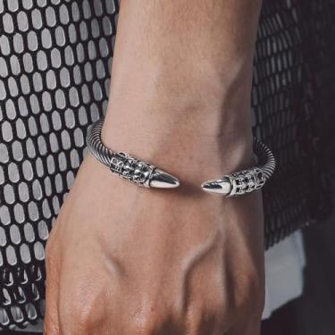 Imagem de Pulseiras masculinas pulseira de elos de corrente cubana, One Size, Aço inoxidável, Sem Pedra Preciosa