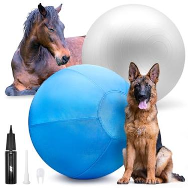 Imagem de GILYX Bola de pastoreio para cães e cavalos 63,5 cm - Bola grande para cães mastigadores de pastor australiano - Brinquedo de pastoreio Collieball - Azul