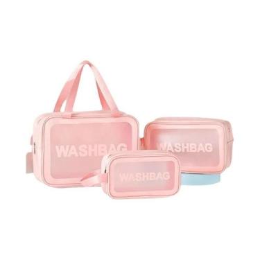 Imagem de Bolsa Cosmética Transparente Em PU S M L Grande Capacidade Portátil Pa