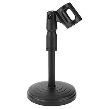 Imagem de Pissente Suporte de Microfone Curto Ajustável, Suporte de Microfone de Mesa Com Base de Disco Destacável, Altura de 25-35cm, para Microfones Sem Fio ou Com Fio