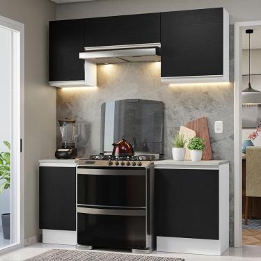 Imagem de Armário De Cozinha 180Cm Branco/Preto Glamy 12 Branco/Preto