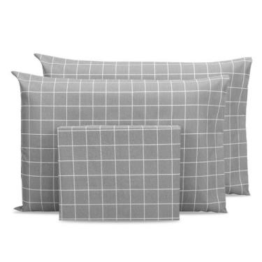 Imagem de Lençol Super King De Cima 3 Pçs Bainha Estampado Percal 180 Fios Coleç