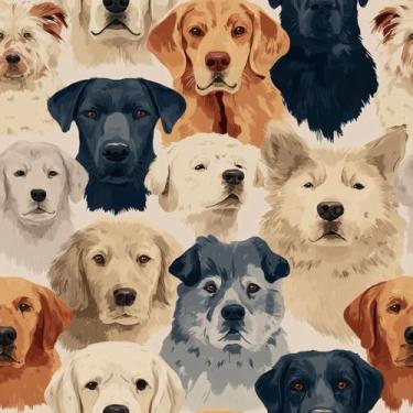 Imagem de Papel de parede fofo Moody moderno, multicachorro, autoadesivo, descascar e colar, papel de contato com animais de estimação, removível, à prova d'água, para quarto, berçário, sala de estar, decoração