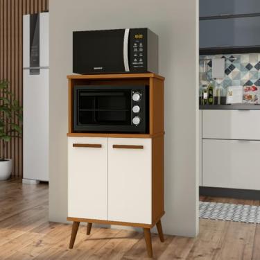 Imagem de Armario Multiuso Lisboa Microondas Forno com Portas e Divisorias de Garrafas (Cedro/Off)