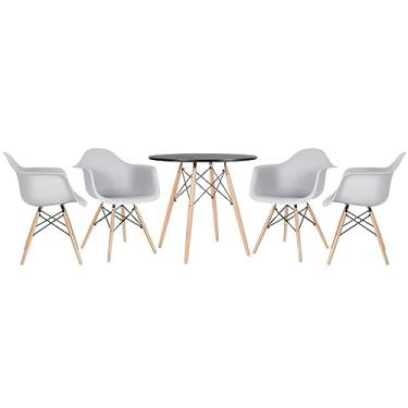 Imagem de Loft7, Mesa redonda Eames 80 cm + 4 cadeiras Eiffel DAW