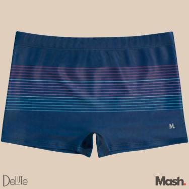 Imagem de Sunga Masculina Plus Size Boxer Listrada Colorida Com Forro-Masculino