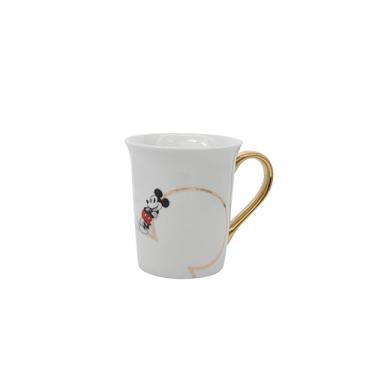 Imagem de Disney Caneca de cerâmica do Mickey Mouse do 100º aniversário com alça dourada – xícara de café colecionável elegante, licenciado oficial