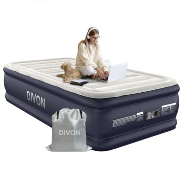 Imagem de DIVON Colchão De Ar Duplo Com Bomba Embutida, Colchão Inflável Elevado De 18'' Com Autoinflagem/Desinflagem Em 2 Minutos, Colchão Inflável Mais Espesso E Atualizado, Colchão De Ar Com Topo Flocado E