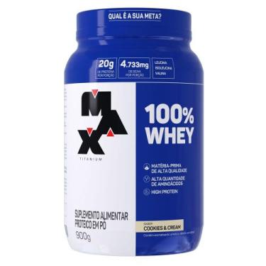 Imagem de Whey 100% Max Titanium Cookies/Cream 900g, 1 Unidade, 900g, 900g, Cook