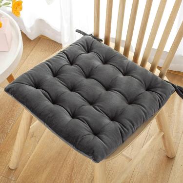 Imagem de Almofada De Cadeira Quadrada 40x40cm, Almofadas De Cadeira Almofada De Assento Com Amarras, Almofadas De Cadeira Com Amarras, Almofadas Para Cadeiras De Sala De Jantar, Antiderrapant, A, 45x45cm