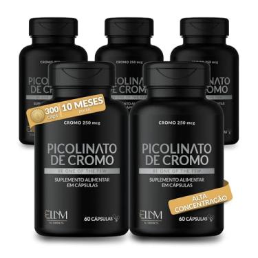 Imagem de Picolinato De Cromo 250mcg Puro 300 Cápsulas Ellym Nutrition Alta Concentração 10 Meses Auxilia No Metabolismo De Proteínas, Carboidratos E Gorduras