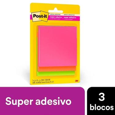 Imagem de POST-IT Cascata C/3 Blocos Adesivos de 45 FLS 3M 76MM X 76MM
