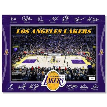 Imagem de BILVAZOG Pôster de basquete Lakers para fãs de festa de aniversário infantil Gitfs-2025 Cartazes de quadra de assinatura - Imagem impressa em tela para decoração de quarto de menino