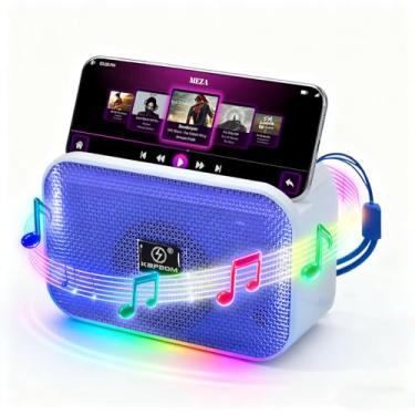 Imagem de Caixa de Som Portátil RGB Bluetooth de 10 W, Som Estéreo, Pequena Caixa de Som Sem Fio Para Ambientes Externos, Bateria de 4 Horas,Caixa de Som Sem Fio Ideal Para Viagens, Banho, Festas e Casa(Azul)