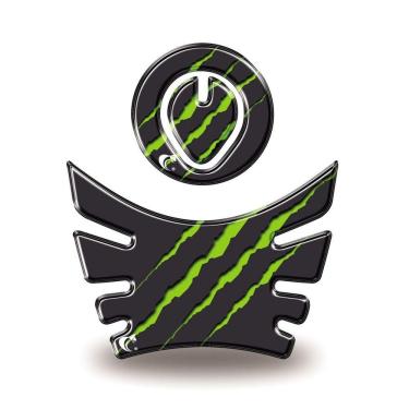 Imagem de Kit Adesivo Resinado Protetor Tanque E Bocal Moto Bros Ano Até 2015 Verde