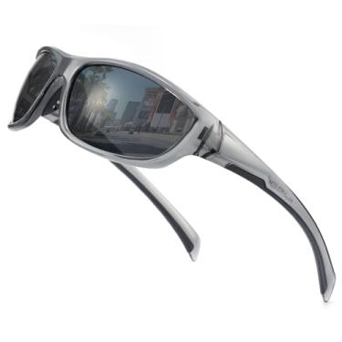 Imagem de Marino Bonatti Óculos de sol polarizados para pesca, uso externo, armação de policarbonato UV400, proteção UV400, para homens e mulheres, caça, caminhada, Cinza, Small