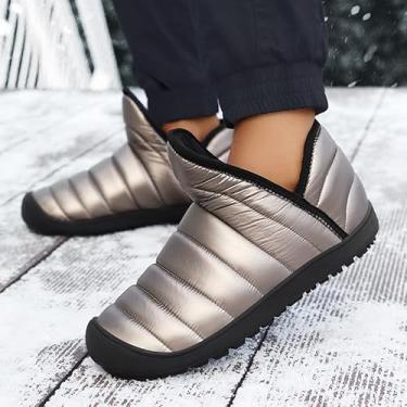 Imagem de Botas femininas masculinas de inverno para neve e sola zero drop, Prateado, 11 Women/9.5 Men