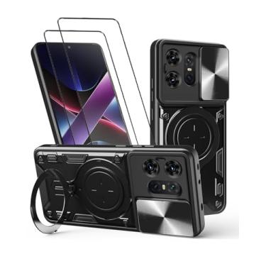 Imagem de Capa para Motorola Moto Edge 50 Pro Capinha à prova de choque - com protetor de tela, suporte para anel