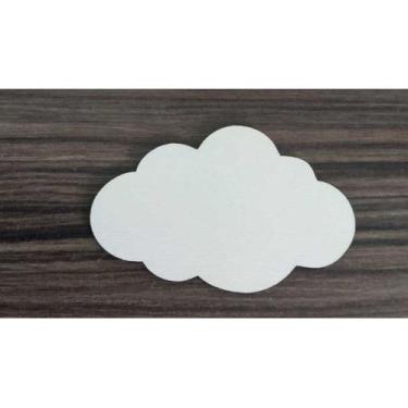 Imagem de Aplique Nuvens Brancas 10cm - 10 Unidades em MDF para Artesanato - no-
