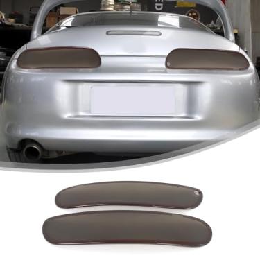 Imagem de Daeiclru Capa de lâmpada de luz traseira de carro compatível com Toyota Supra 1993-2002, capa de proteção de lanterna traseira defumada, acessórios externos