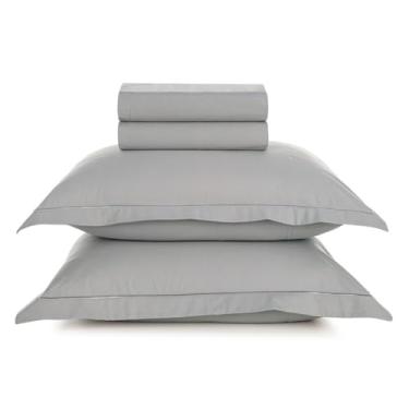 Imagem de Jogo Lençol Queen Karsten 200 Fios 100% Algodão (Deliz Cinza)