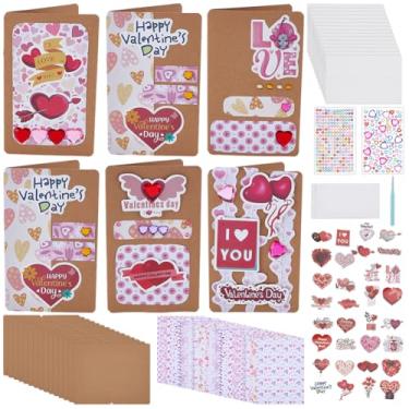 Imagem de WEBEEDY 15 conjuntos de kits para fazer cartões de dia dos namorados, faça você mesmo, cartões comemorativos com envelopes, cartões em branco, adesivos para aniversário, Natal, aniversário, presente