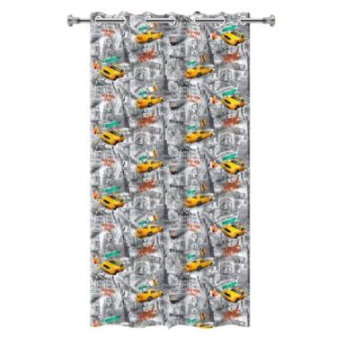 Imagem de Cortina de Box New York, PVC, 138x198cm, Estampa New York, Impermeável, com Ilhós Reforçado, para Banheiro, Instalação Fácil