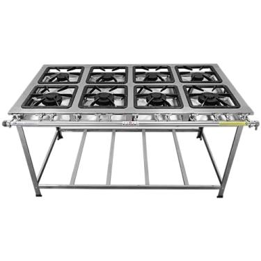 Imagem de FOGÃO SERV INOX - BAIXA PRESSÃO 8 BOCAS (4 SIMPLES/4 DUPLAS)