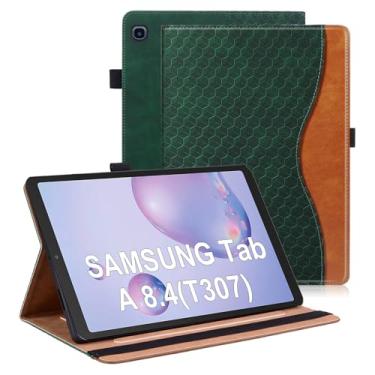 Imagem de Varohix Capa para Samsung Galaxy Tab A 8.4 2020 Modelo SM-T307 Multi-Angle Stand Folio Cover PU Leather with Card Pocket Tab T307, Retro Green