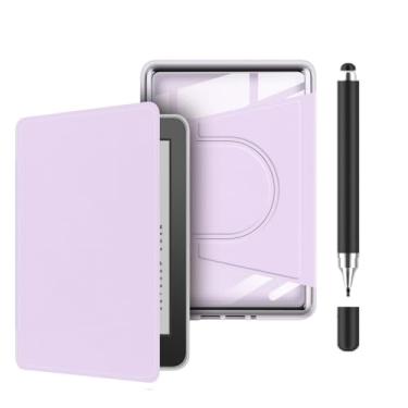 Imagem de Akacy Capa transparente e macia com rotação de 360 graus para Kindle paperwhite de 11 geração de 6,8 polegadas (modelos M2L3EK) Capa traseira fina e flexível de silicone TPU (7)