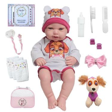 Imagem de Bebê Reborn Boneca Larinha Enxoval Patrulha Canina Completo - Cegonha 