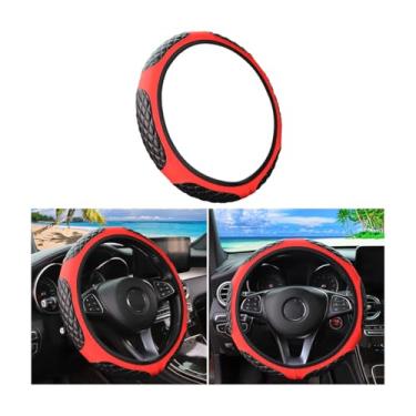 Imagem de Mandark Capa de volante de carro elástica elástica, envoltório protetor de volante de veículo respirável de couro, protetor interno automotivo macio de 35 a 38 cm, universal para a maioria dos carros