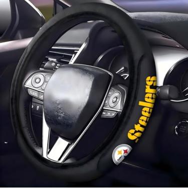 Imagem de Capa de volante de couro, ajuste universal, 35-38 cm, acessórios para carro (G-R-01)