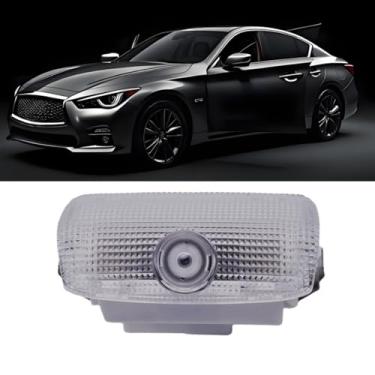 Imagem de YAETCHiEA Projetor com logotipo de luz para porta de carro nunca desbota ultra brilhante, compatível com série FX/M/série EX/Q50/Q60/QX50/56/60/70/80 M25/35/37/45/56, pacote com 1 luz de porta