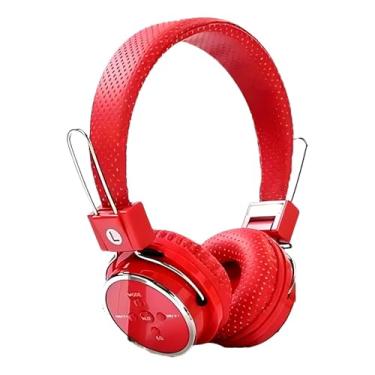 Imagem de Fone de Ouvido Bluetooth, Vermelho, Dobrável, com Rádio FM, Entrada Micro SD, Som Hi-Fi, 8h de Autonomia, Conexão até 10m