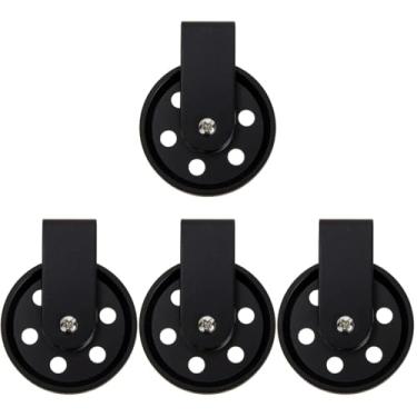 Imagem de 2pcs Vintage Pulley for Pendant Lamp Rustic Wall Light Fixture Easy Install Antique Pulley Design Iron Wheel for Projects(Blackx4pcs,5x5cmx4pcs)