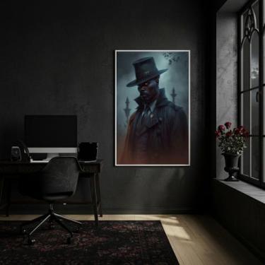 Imagem de Quadro Decorativo Exu - Entidade Guardiã - 70x50cm Cor:Moldura Branca 