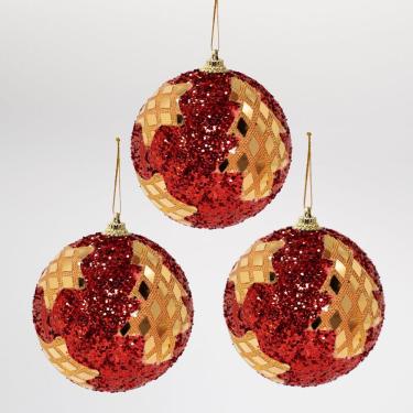 Imagem de Kit 24 Enfeite Bolas Natalina árvore Natal Artesanal Estrela