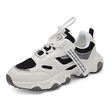 Imagem de Hetios Tênis de corrida para meninos/meninas infantil tênis de corrida à prova d'água tênis infantil atlético para atividades ao ar livre antiderrapante (bebê/criança pequena/criança grande), Preto, 13 Little Kid