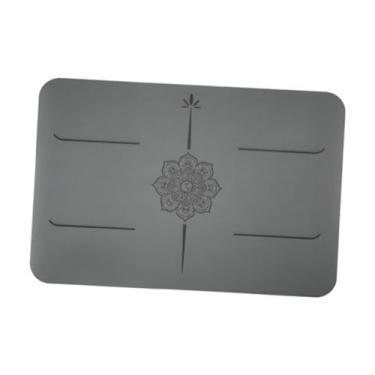 Imagem de menolana Tapete de ioga pequeno antiderrapante com apoio para os joelhos, ideal para exercícios de fortalecimento muscular, flexões de joelho e pilates, Cinza Profundo