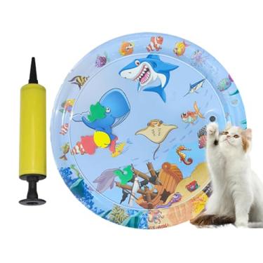 Imagem de Tapete de água para gatos | Cama sensorial com design animal, almofada inflável, artefato de resfriamento, engrossado, brinquedo aquático para enriquecimento de cães e animais de estimação