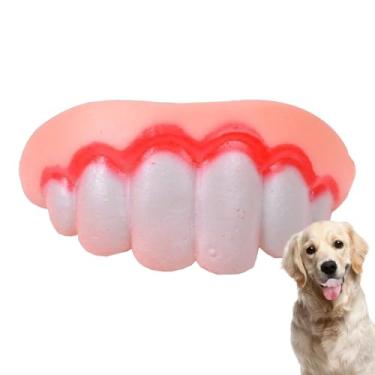 Imagem de Dentes falsos para cães – Aparelhos falsos de silicone engraçados – Brinquedos interativos para cães para exercícios no chão, uso interno, viagem, casa, Natal, família e amigos
