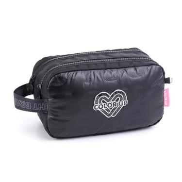 Imagem de Estojo Escolar Duplo Color Up Menina Feminino Grande (Preto)