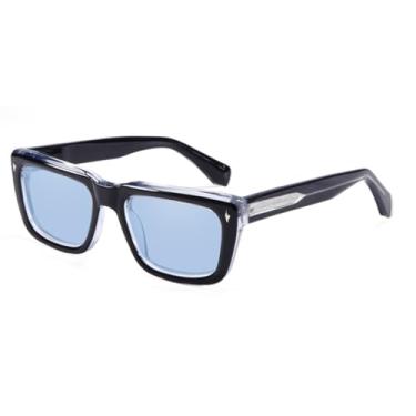 Imagem de JRLLFD Óculos de sol retangulares masculinos de luxo punk, óculos escuros grossos com proteção UV400 (10)