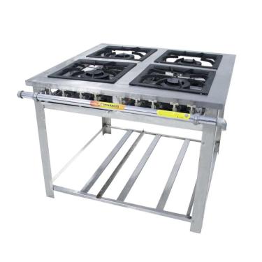 Imagem de Fogão a Gás Industrial Maxi 4 Queimadores 2 duplos e 2 simples Inox MI4 - Venâncio