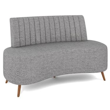 Imagem de Sofá 2 Lugares Para Sala Living 160cm Pés Palito Tamar Z08 Linho Cinza - Mpozenato