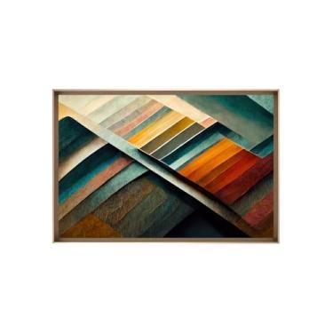 Imagem de Quadro Decorativo com Vidro Sala Hall Quarto 64x94cm Verde Abstrato 2