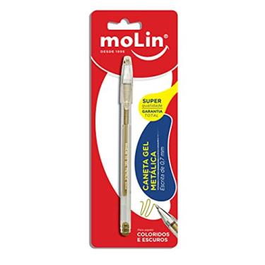 Imagem de Molin Caneta Gel Metallic – 0,7mm – Tinta Dourada – Blister com 1 Unidade